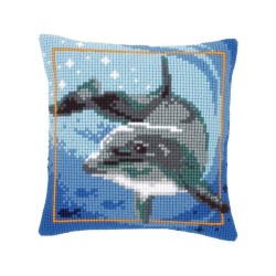 Borduurkussen kit Dolfijn