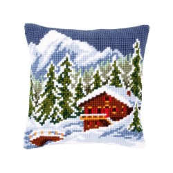 Cross stitch cushion kit Forest house