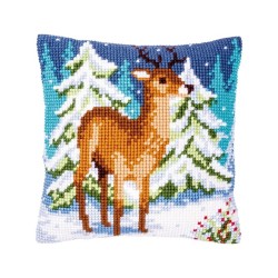 Cross stitch cushion kit Deer in winter