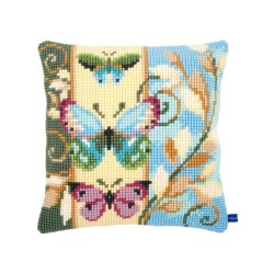 Cross stitch cushion kit Deco butterflies