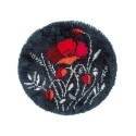 Latch hook shaped rug kit Poppies