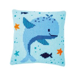 Cross stitch cushion kit Whales fun