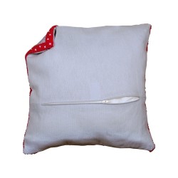 Cushion back with zipper - grey