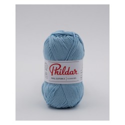 Fil crochet Phildar  Phil Coton 3 azur