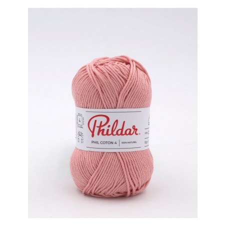 Fil crochet Phildar  Phil Coton 4 rose saumon