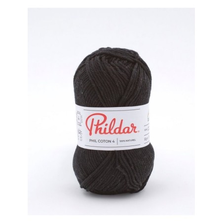 Fil crochet Phildar  Phil Coton 4 noir