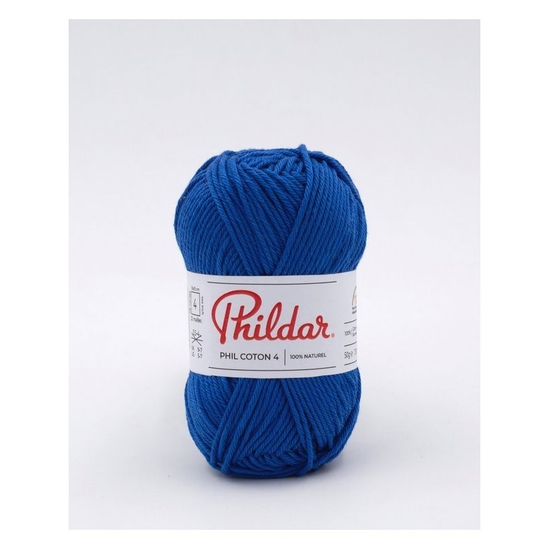 Fil crochet Phildar  Phil Coton 4 outremer
