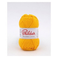 Fil crochet Phildar  Phil Coton 4 jaune d'or