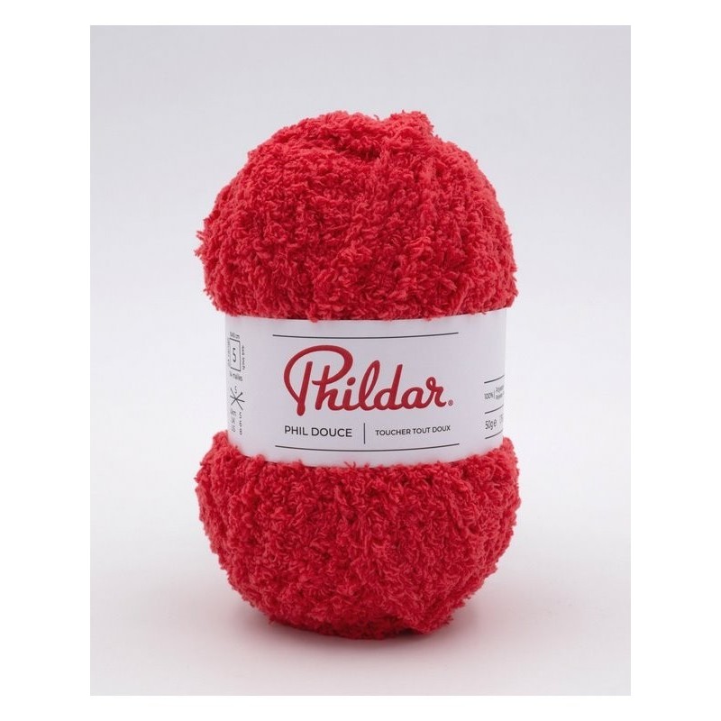 Fil coton crochet Phildar - Phil Perle 5 Framboise, fil coton d