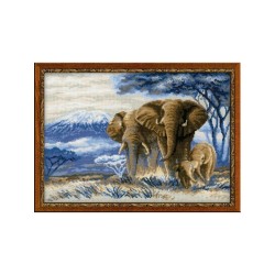 Riolis Embroidery kit Elephants in the Savannah