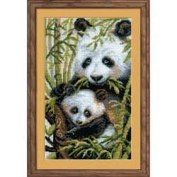 Riolis Stickset Panda mit Jungen