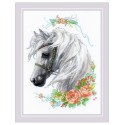 Riolis Embroidery kit White Mane and Roses