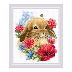 Riolis Embroidery kit Bunny in Flowers