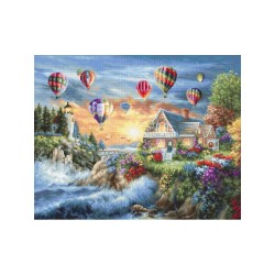 Embroidery kit Luca-S Balloons over Sunset Cove