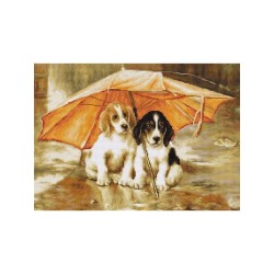 Stickset Luca-S Paar unter einem Regenschirm