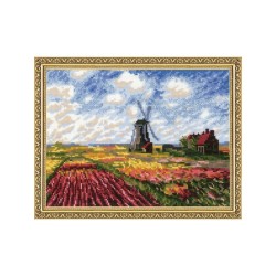 Riolis Kit de broderie Champs de tulipes d'après le tableau de C. Monet