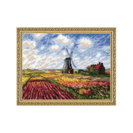Riolis Stickset Tulpenfelder nach Gemälde von C. 