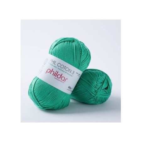 Crochet yarn Phildar Phil Coton 3 menthe