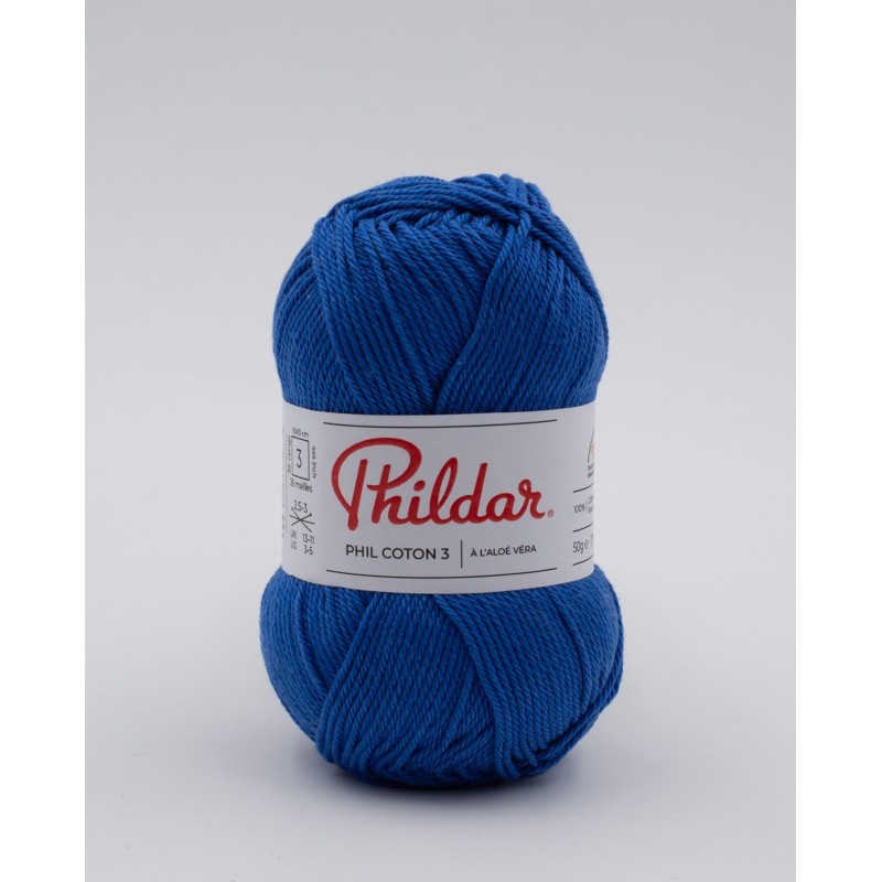 Fil crochet Phildar  Phil Coton 3 outremer