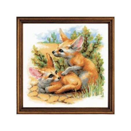 Riolis Embroidery kit Desert Foxes
