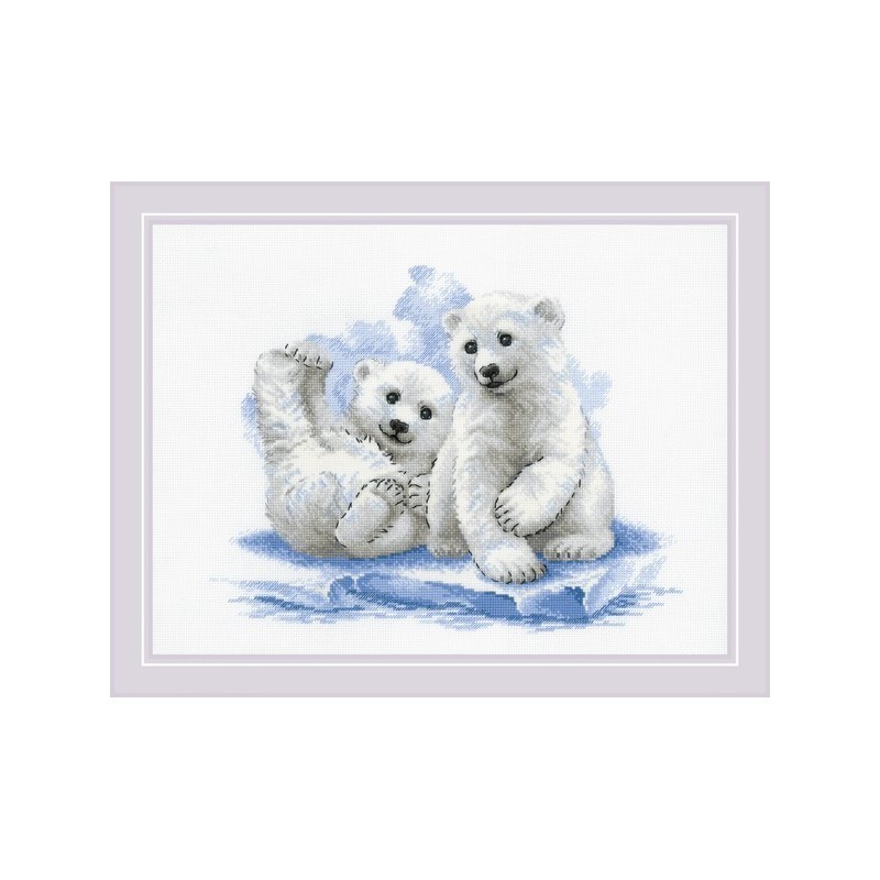 Riolis Embroidery kit Bear Cubs on Ice