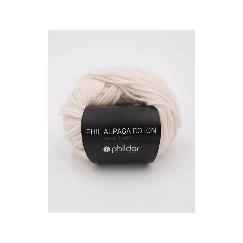 Knitting yarn Phildar Phil Alpaga Coton ecru