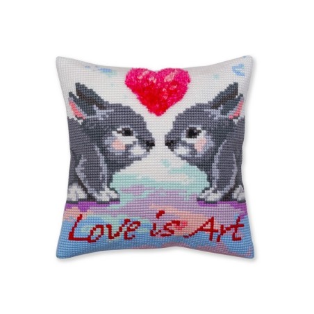 Cross stitch cushion CDA kit Love is art