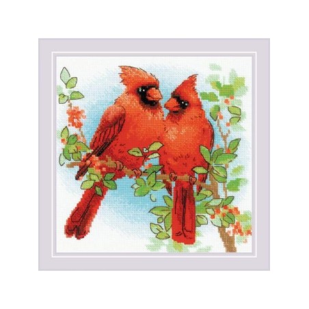 Embroidery kit Red Cardinals