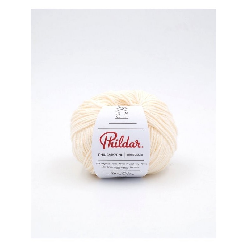 Phildar knitting yarn Phil Cabotine ecru