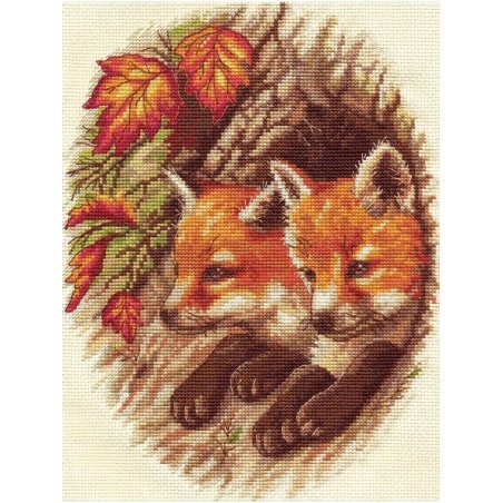 Klart Embroidery kit Fox Cubs