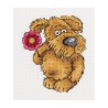 Klart Embroidery kit Doggie with a Flower
