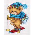 Embroidery kit Klart Skiing Bear