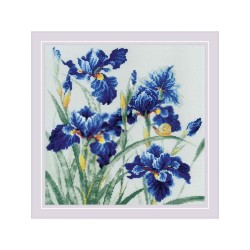 Riolis Kit de broderie Iris bleus