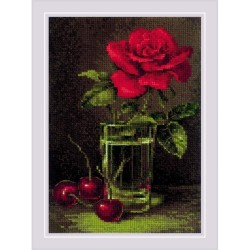 Riolis Borduurpakket Rose and sweet cherry