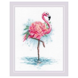Riolis Borduurpakket Blooming Flamingo