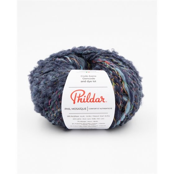 Knitting wool Phildar Phil Mosaique Navy