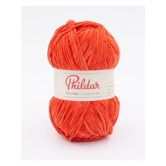Knitting yarn Phildar Phil Chéri Orange Sanguine