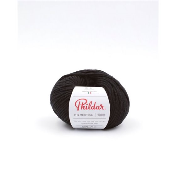 Knitting yarn Phildar Phil Merinos 6 Noir