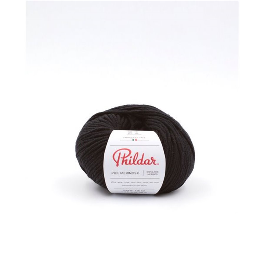 Phildar knitting yarn Phil Merinos 6 Noir
