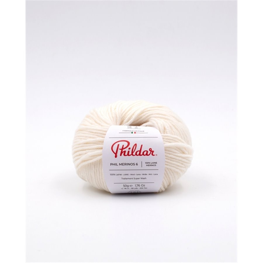 Knitting yarn Phildar Phil Merinos 6 Ecru