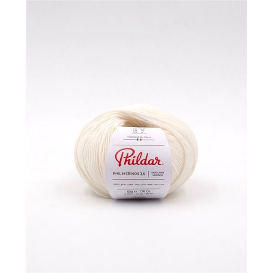 Laine à tricoter Phildar Phil Merinos 3.5 Craie