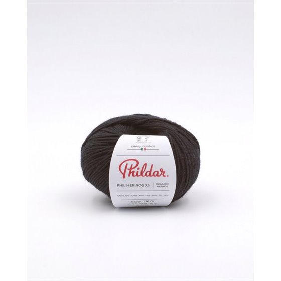 Phildar knitting yarn Phil Merinos 3.5 Noir