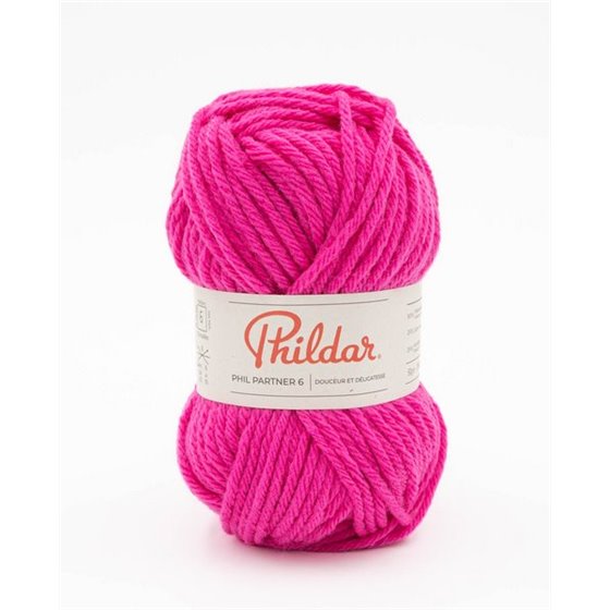 Phildar knitting yarn Phil Partner 6 Fuchsia