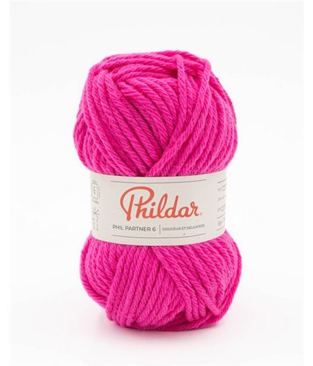 Knitting yarn Phildar Phil Partner 6 Fuchsia