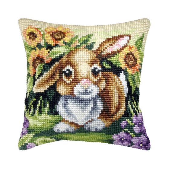 Cross stitch cushion kit Rabbit