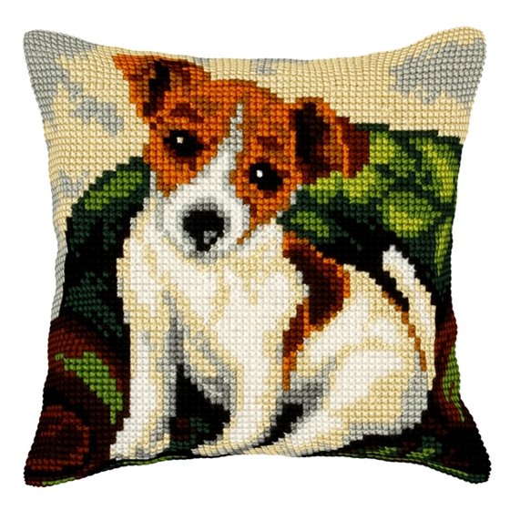 Cross stitch cushion kit Dog