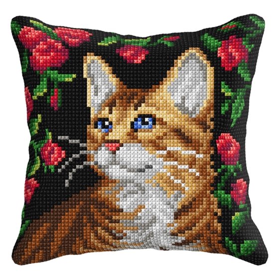 Cross stitch cushion kit Cat 3