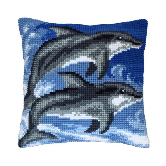 Cross stitch cushion kit Dolphins