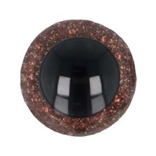 Dierenoog 12 mm bruin glitter