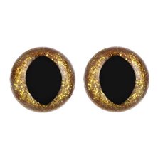 Cat eye 12 mm gold glitter